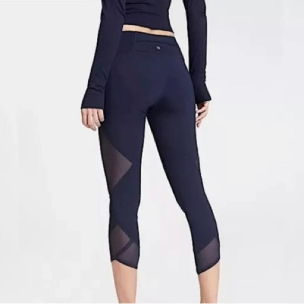 Athleta Aura Sonar Mesh Leggings in Dark Navy Blue S